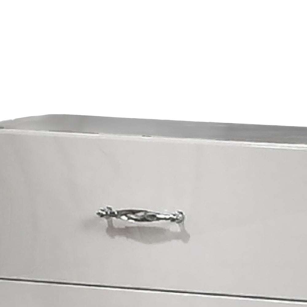 Soha Nightst& | 2 Drawers | Acrylic Chrome H&les | High Gloss White