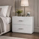 Soha Nightst& | 2 Drawers | Acrylic Chrome H&les | High Gloss White