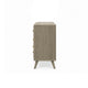 Reny Wide Dresser | 6 Drawers | Rounded Edges | Gold Knobs | Rustic Gray