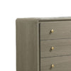 Reny Wide Dresser | 6 Drawers | Rounded Edges | Gold Knobs | Rustic Gray