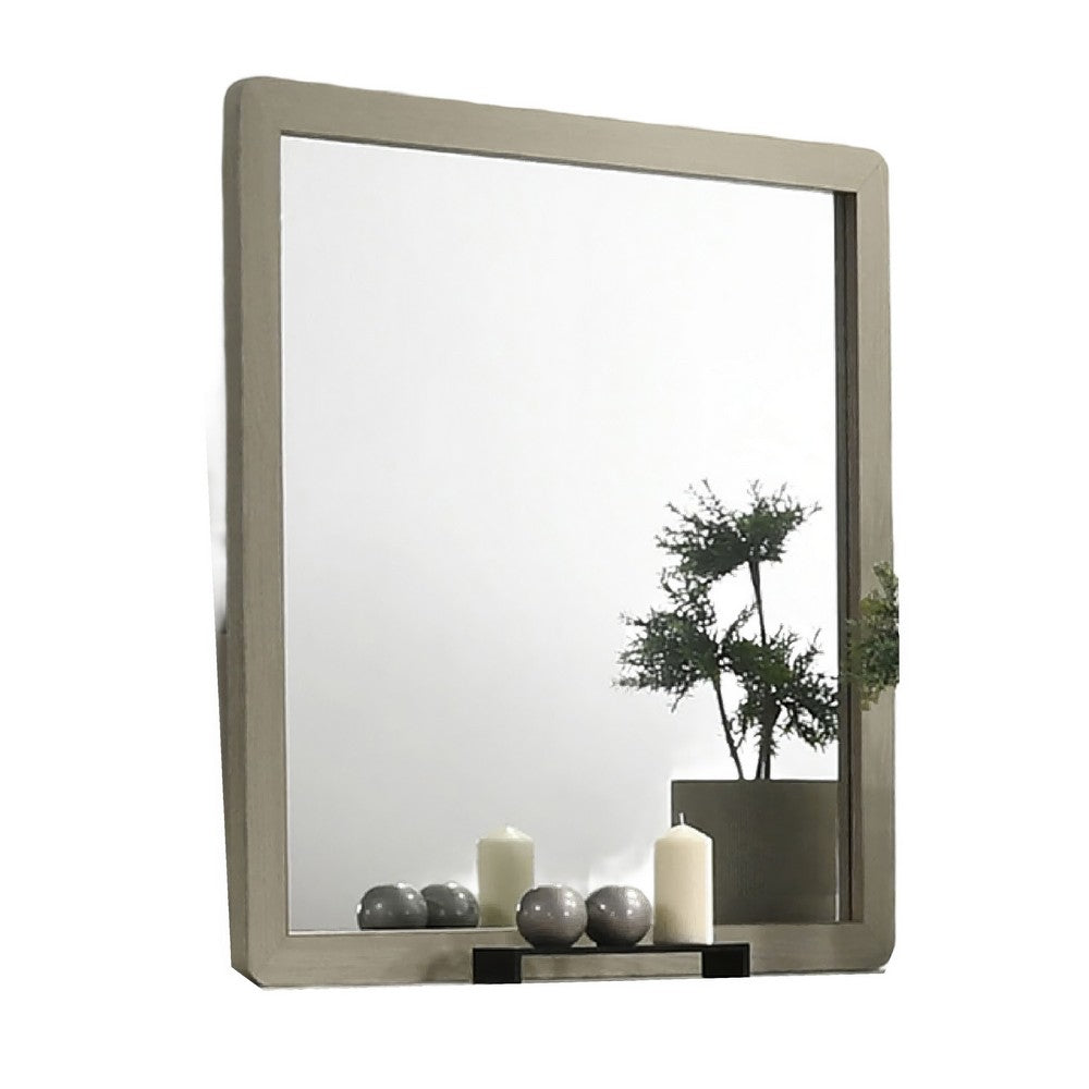 Reny Dresser Mirror | Rounded Edges | Rustic Gray | 40x40 Square