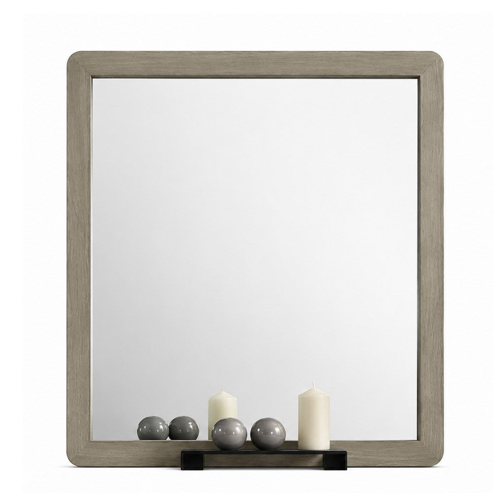 Reny Dresser Mirror | Rounded Edges | Rustic Gray | 40x40 Square