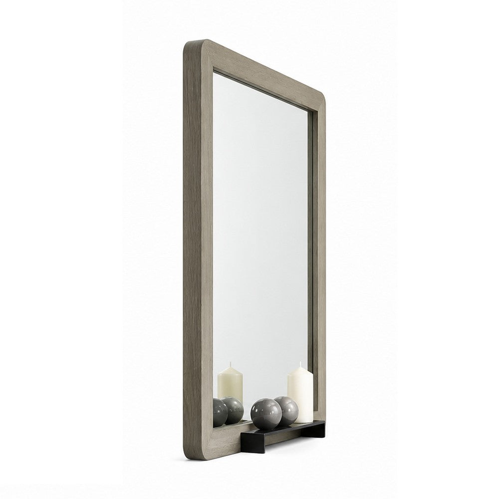Reny Dresser Mirror | Rounded Edges | Rustic Gray | 40x40 Square