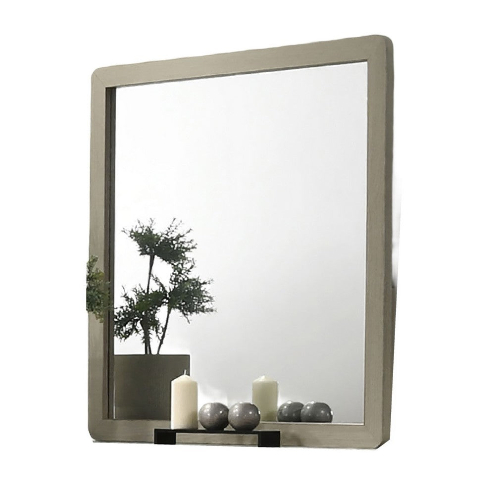 Reny Dresser Mirror | Rounded Edges | Rustic Gray | 40x40 Square
