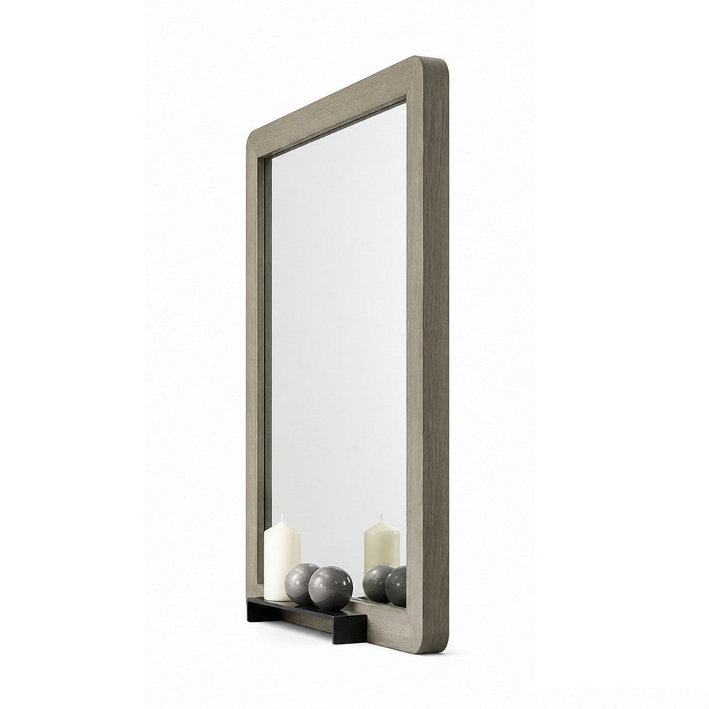 Reny Dresser Mirror | Rounded Edges | Rustic Gray | 40x40 Square