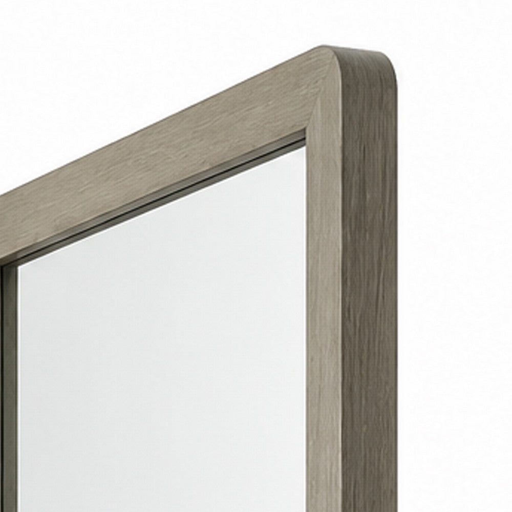 Reny Dresser Mirror | Rounded Edges | Rustic Gray | 40x40 Square