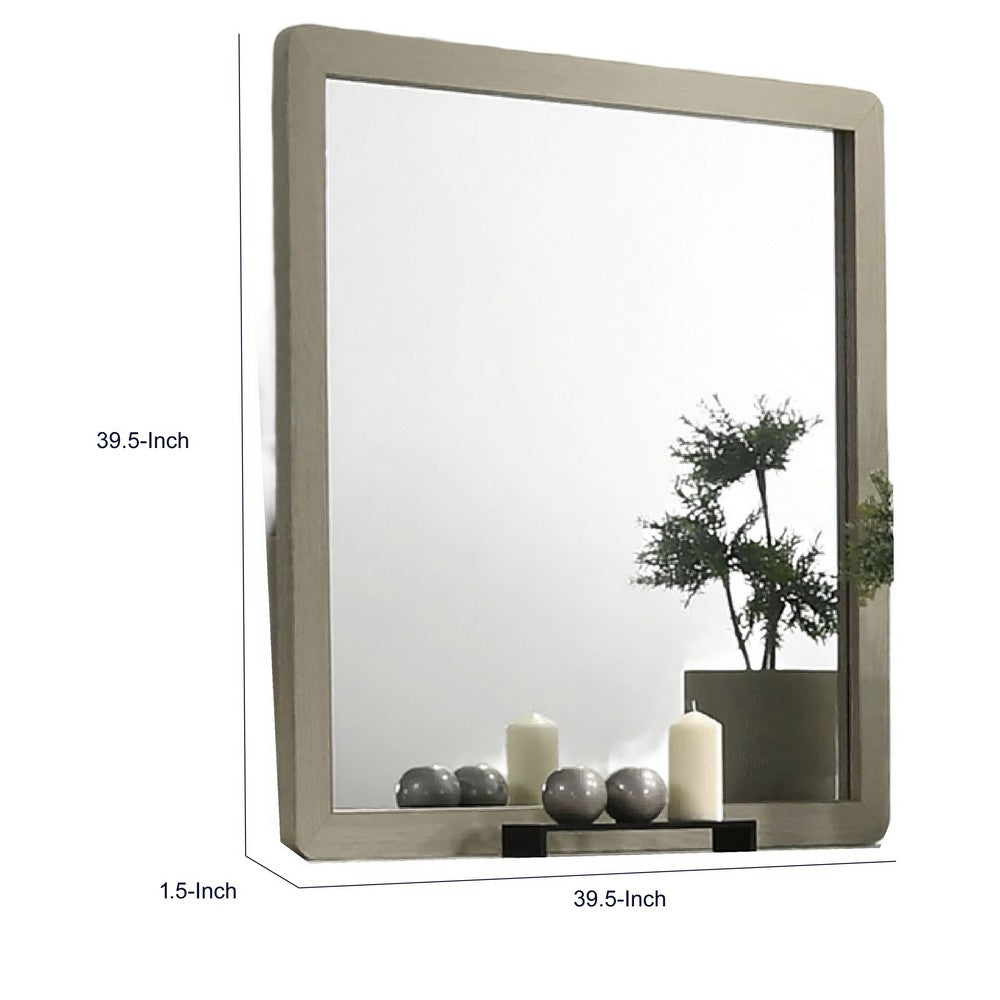 Reny Dresser Mirror | Rounded Edges | Rustic Gray | 40x40 Square