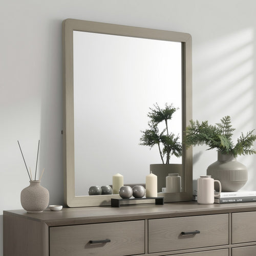 Reny Dresser Mirror | Rounded Edges | Rustic Gray | 40x40 Square