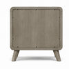 Reny Nightst& | 2 Drawers | Rounded Edges | Gold Knobs | Rustic Gray Wood