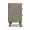 Reny Nightst& | 2 Drawers | Rounded Edges | Gold Knobs | Rustic Gray Wood