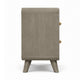 Reny Nightst& | 2 Drawers | Rounded Edges | Gold Knobs | Rustic Gray Wood