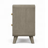 Reny Nightst& | 2 Drawers | Rounded Edges | Gold Knobs | Rustic Gray Wood