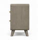 Reny Nightst& | 2 Drawers | Rounded Edges | Gold Knobs | Rustic Gray Wood