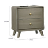 Reny Nightst& | 2 Drawers | Rounded Edges | Gold Knobs | Rustic Gray Wood