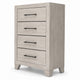 Dabu Tall Dresser Chest | 4 Drawers | Linear H&les | Light Gray | Black