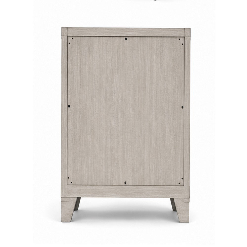 Dabu Tall Dresser Chest | 4 Drawers | Linear H&les | Light Gray | Black
