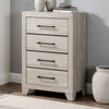 Dabu Tall Dresser Chest | 4 Drawers | Linear H&les | Light Gray | Black