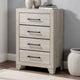 Dabu Tall Dresser Chest | 4 Drawers | Linear H&les | Light Gray | Black