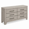 Dabu Wide Dresser | 6 Drawers | Linear H&les | Light Gray | Black