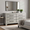 Dabu Wide Dresser | 6 Drawers | Linear H&les | Light Gray | Black