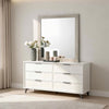 Dabu Dresser Mirror | Framed Design | Light Gray Wood | 37x39 Rectangular