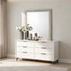 Dabu Dresser Mirror | Framed Design | Light Gray Wood | 37x39 Rectangular