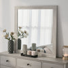 Dabu Dresser Mirror | Framed Design | Light Gray Wood | 37x39 Rectangular