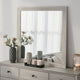 Dabu Dresser Mirror | Framed Design | Light Gray Wood | 37x39 Rectangular