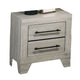 Dabu Nightst& | 2 Drawers | Linear H&les | Light Gray | Black