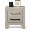 Dabu Nightst& | 2 Drawers | Linear H&les | Light Gray | Black