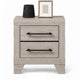 Dabu Nightst& | 2 Drawers | Linear H&les | Light Gray | Black