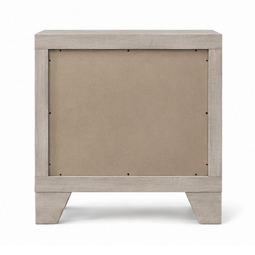 Dabu Nightst& | 2 Drawers | Linear H&les | Light Gray | Black