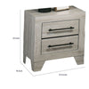Dabu Nightst& | 2 Drawers | Linear H&les | Light Gray | Black