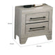 Dabu Nightst& | 2 Drawers | Linear H&les | Light Gray | Black
