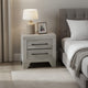Dabu Nightst& | 2 Drawers | Linear H&les | Light Gray | Black