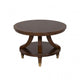 Raam Coffee Table | 52" Oval Top with Lower Shelf | Dark Cherry Brown