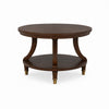 Raam Coffee Table | 52" Oval Top with Lower Shelf | Dark Cherry Brown