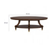 Raam Coffee Table | 52" Oval Top with Lower Shelf | Dark Cherry Brown