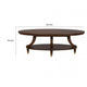 Raam Coffee Table | 52" Oval Top with Lower Shelf | Dark Cherry Brown