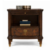Raam Side End Table | 24" Top with Lower Shelf | Dark Cherry Brown