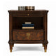 Raam Side End Table | 24" Top with Lower Shelf | Dark Cherry Brown