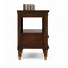 Raam Side End Table | 24" Top with Lower Shelf | Dark Cherry Brown