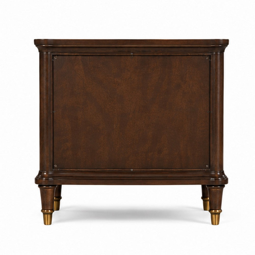 Raam Side End Table | 24" Top with Lower Shelf | Dark Cherry Brown
