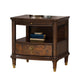 Raam Side End Table | 24" Top with Lower Shelf | Dark Cherry Brown