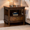 Raam Side End Table | 24" Top with Lower Shelf | Dark Cherry Brown