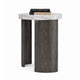 Lesy Side End Table | 24" Triangular Faux Marble Top | Gray White