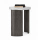 Lesy Side End Table | 24" Triangular Faux Marble Top | Gray White