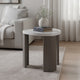 Lesy Side End Table | 24" Triangular Faux Marble Top | Gray White