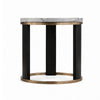 Besy Side End Table | 24" White Faux Marble | Gold Ring Base | Black