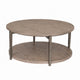 Jesy Coffee Table | 43" Round Top with Lower Shelf | Natural Brown